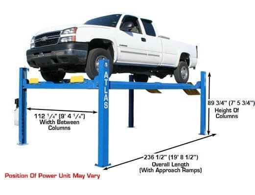 Atlas 412 12,000 lbs Commercial 4 Post Lift ATEATTD-412