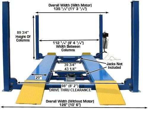 Atlas 412 12,000 lbs Commercial 4 Post Lift ATEATTD-412