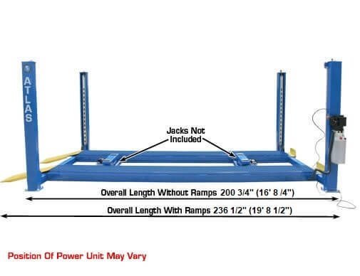 Atlas 412 12,000 lbs Commercial 4 Post Lift ATEATTD-412