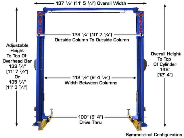 Atlas Platinum PVL10 ALI Certified 10,000 lb Overhead Lift