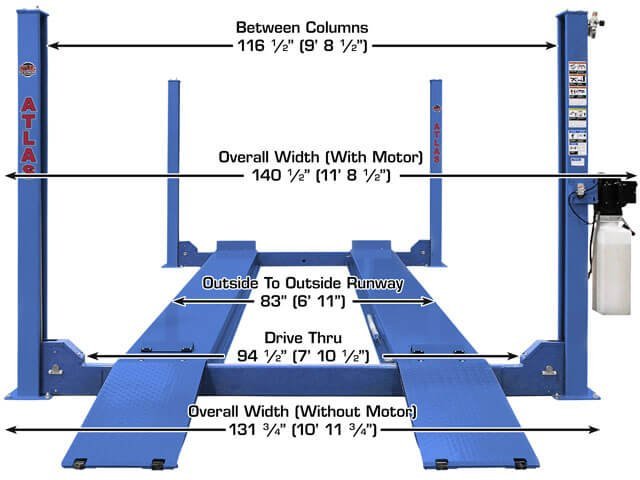 Atlas Platinum PVL14 ALI Certified 14,000 lb 4 Post Lift