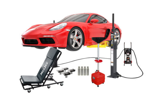 Maxjax m6k portable two-post garage lift – ultimate package