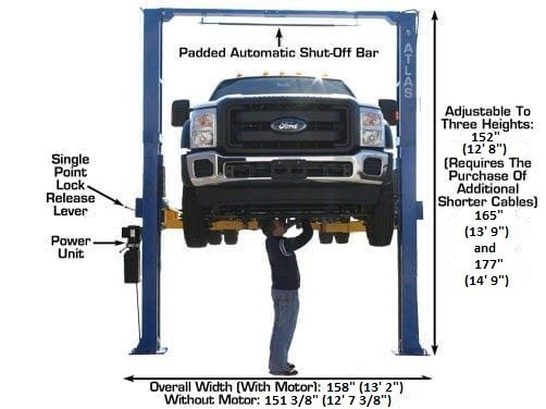 Atlas PV15PX 15,000 lb Overhead 2-Post Lift